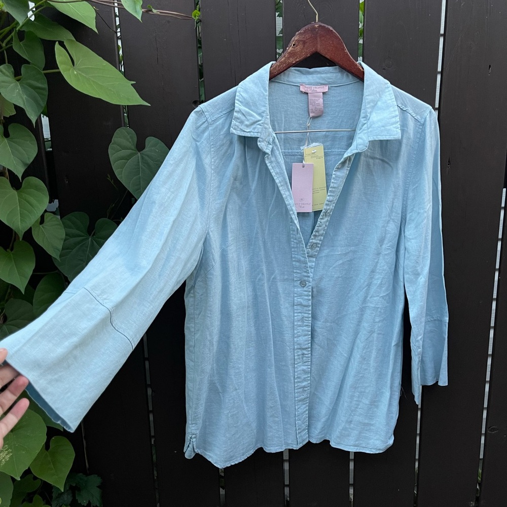 💵📉 NWT Saint Tropez West Women’s Oversized L Linen long sleeve